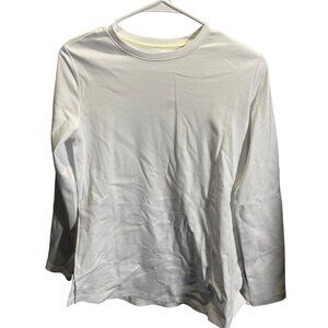 Isaac Mizrahi live White Long Sleeve Crew‎ Neck Shirt Cotton Blend Size xs